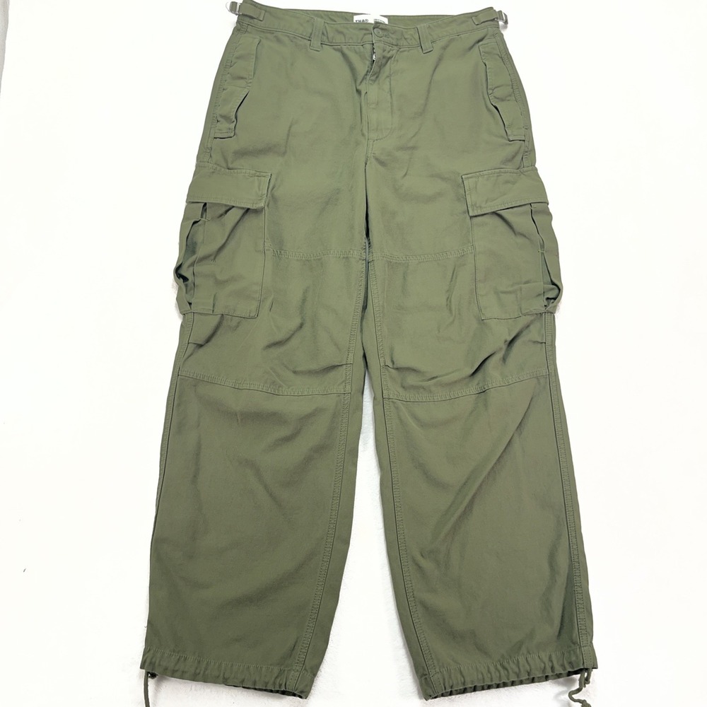 TNA Supply Baggy Cargo Pants Womens 12 Olive Wide Leg Cotton Hip Hop Urban
